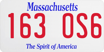 MA license plate 163OS6