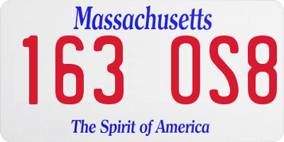 MA license plate 163OS8