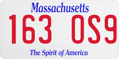 MA license plate 163OS9