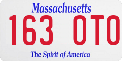 MA license plate 163OT0
