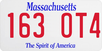 MA license plate 163OT4