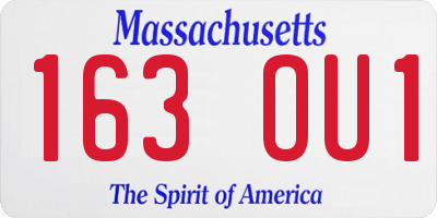 MA license plate 163OU1