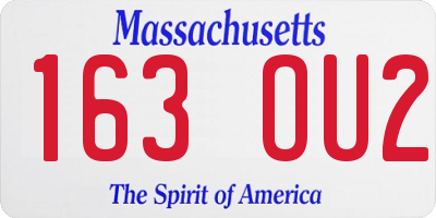 MA license plate 163OU2