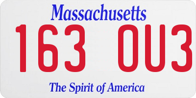 MA license plate 163OU3