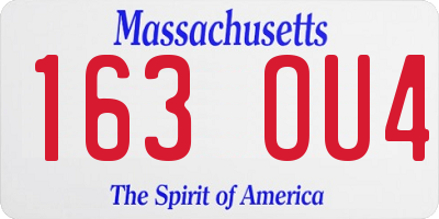 MA license plate 163OU4
