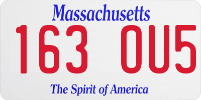 MA license plate 163OU5