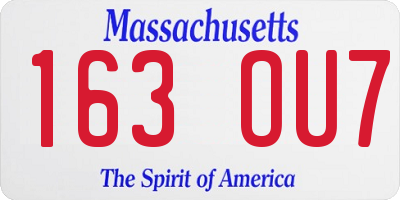MA license plate 163OU7