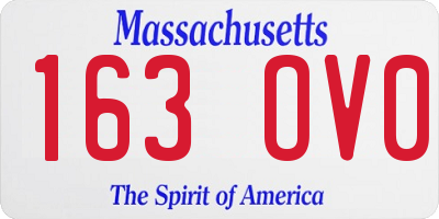 MA license plate 163OV0