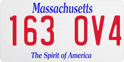 MA license plate 163OV4