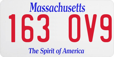 MA license plate 163OV9