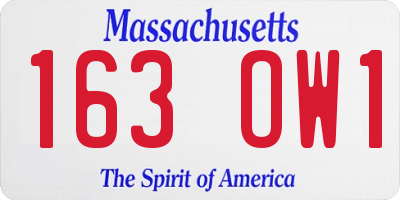 MA license plate 163OW1