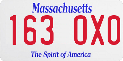 MA license plate 163OX0
