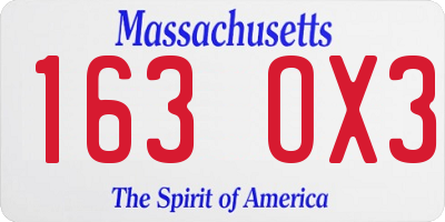 MA license plate 163OX3