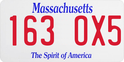 MA license plate 163OX5