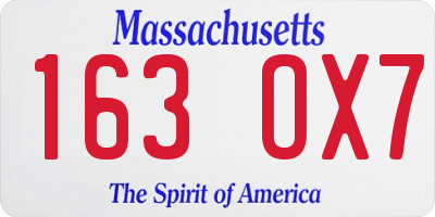 MA license plate 163OX7