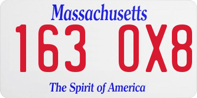 MA license plate 163OX8