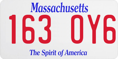 MA license plate 163OY6