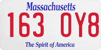 MA license plate 163OY8