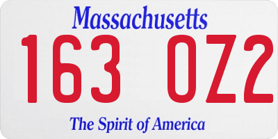 MA license plate 163OZ2