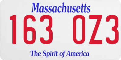 MA license plate 163OZ3
