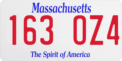 MA license plate 163OZ4