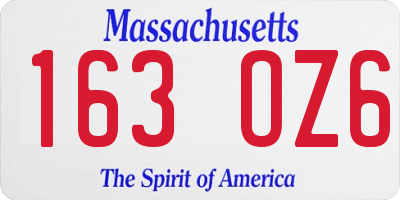 MA license plate 163OZ6