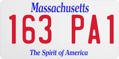 MA license plate 163PA1