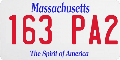 MA license plate 163PA2
