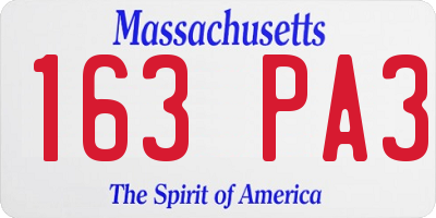 MA license plate 163PA3