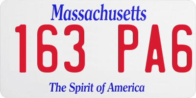 MA license plate 163PA6