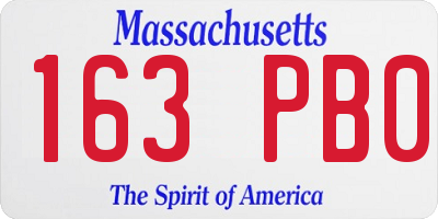 MA license plate 163PB0