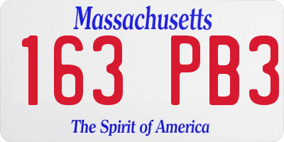 MA license plate 163PB3