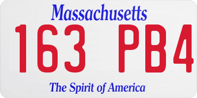 MA license plate 163PB4