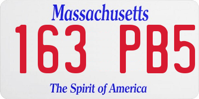 MA license plate 163PB5