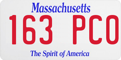 MA license plate 163PC0