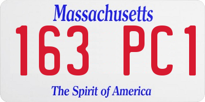 MA license plate 163PC1