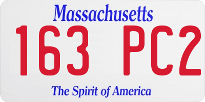 MA license plate 163PC2