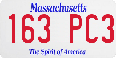 MA license plate 163PC3