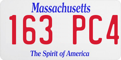 MA license plate 163PC4