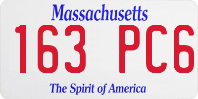 MA license plate 163PC6