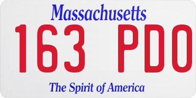 MA license plate 163PD0
