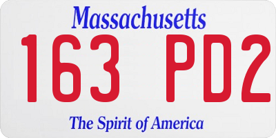 MA license plate 163PD2