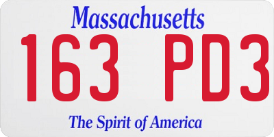 MA license plate 163PD3