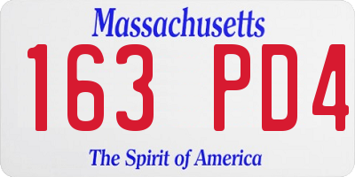 MA license plate 163PD4