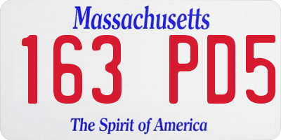 MA license plate 163PD5