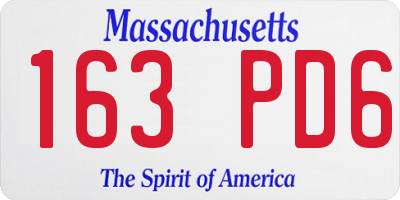 MA license plate 163PD6
