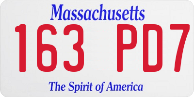 MA license plate 163PD7