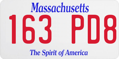 MA license plate 163PD8