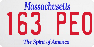MA license plate 163PE0