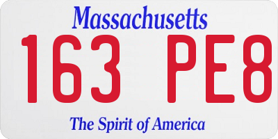 MA license plate 163PE8